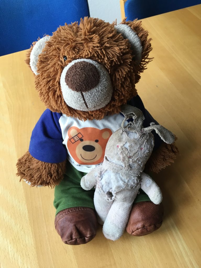 Poppie voor de reparatie.