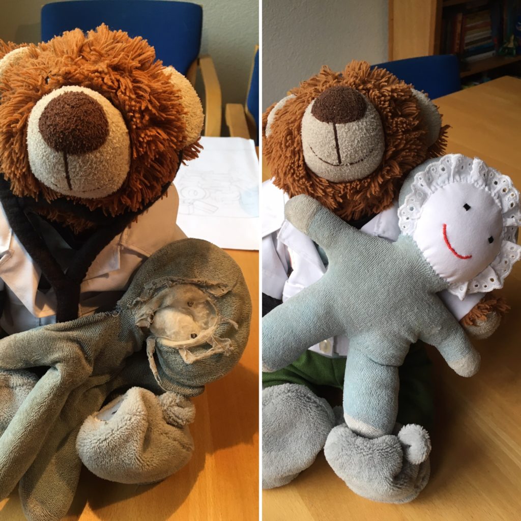 Reparatie van Popje.